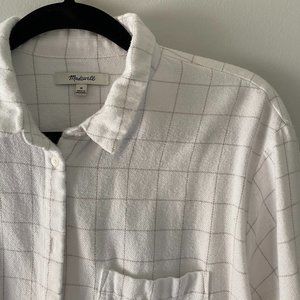 Madewell Women's White Plaid Top